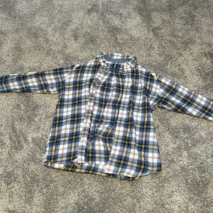 Yellow & blue checkered flannel